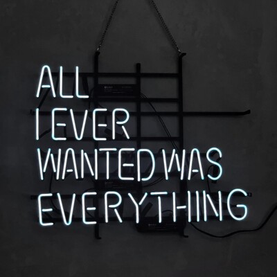 24''x20''All I Ever Wanted Was Everything Neon Sign Light Man Cave Windows Hanging