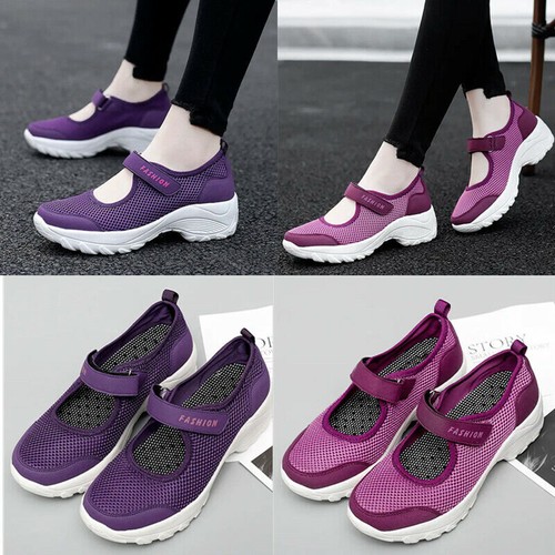 Damen Wedges Slipper Sneaker klobige Sohle Plateau Turnschuhe hohl Freizeitschuhe