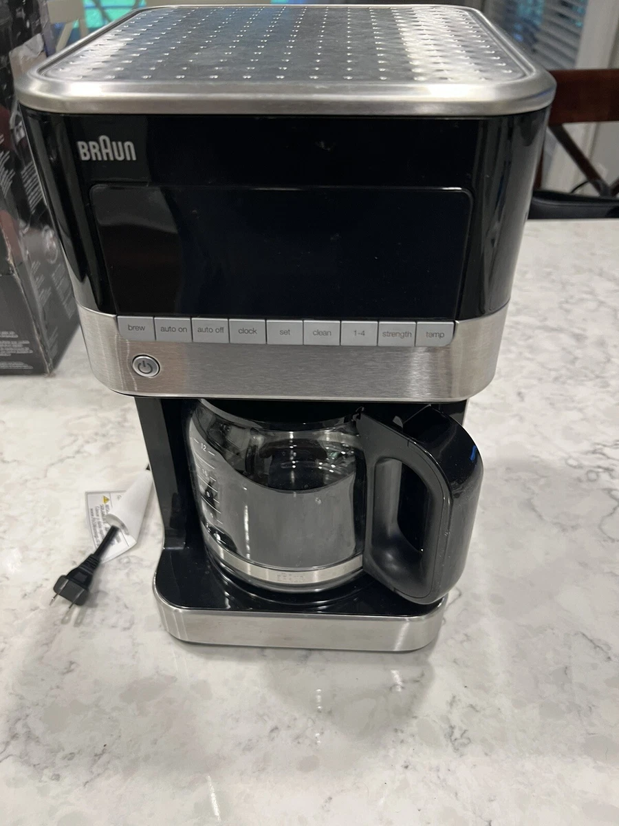 Braun BrewSense 12-Cup Drip Coffee Maker in Stainless Steel/White