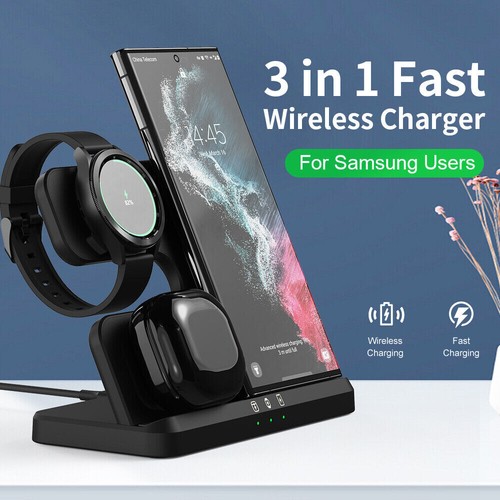 3 in 1 Wireless Adapter Dock Ladestation für Samsung Galaxy S22 Ultra - Zdjęcie 10 z 12