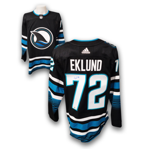 William Eklund Autographed San Jose Sharks Alternate Adidas Jersey - Picture 1 of 3