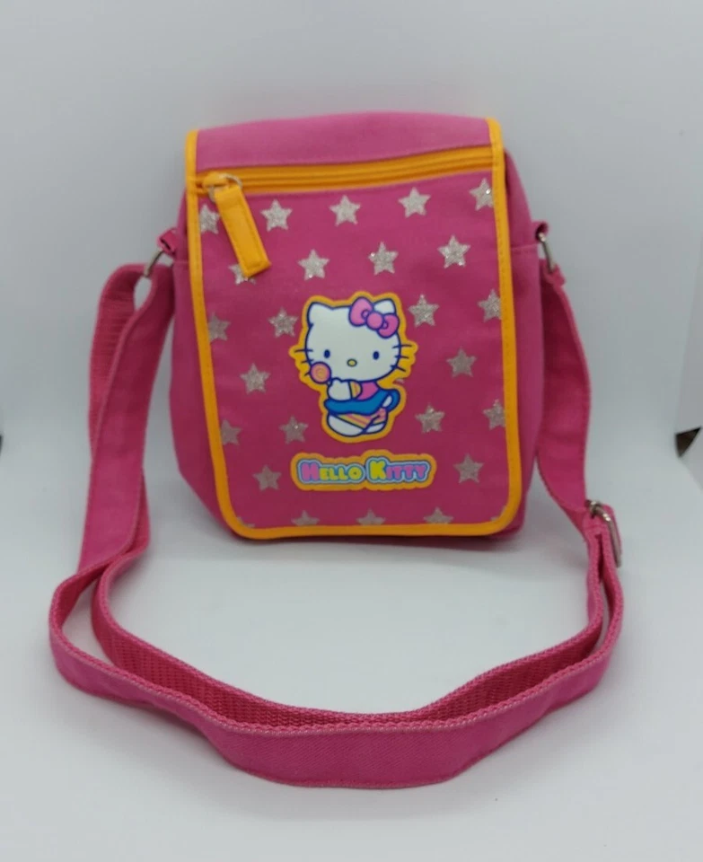 10" SANRIO Hello Kitty Stars Pink and yellow Mini Backpack 2002  - Image 4 of 4