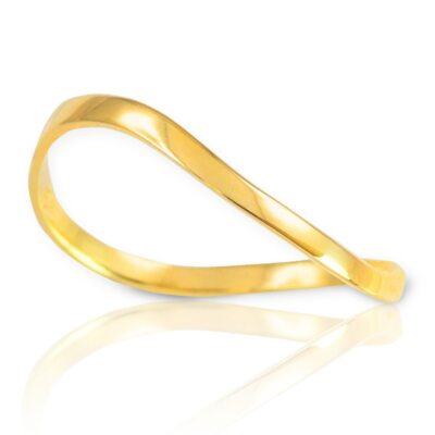 10k Solid Yellow Gold Plain Simple Wavy Thumb Ring All Any Size