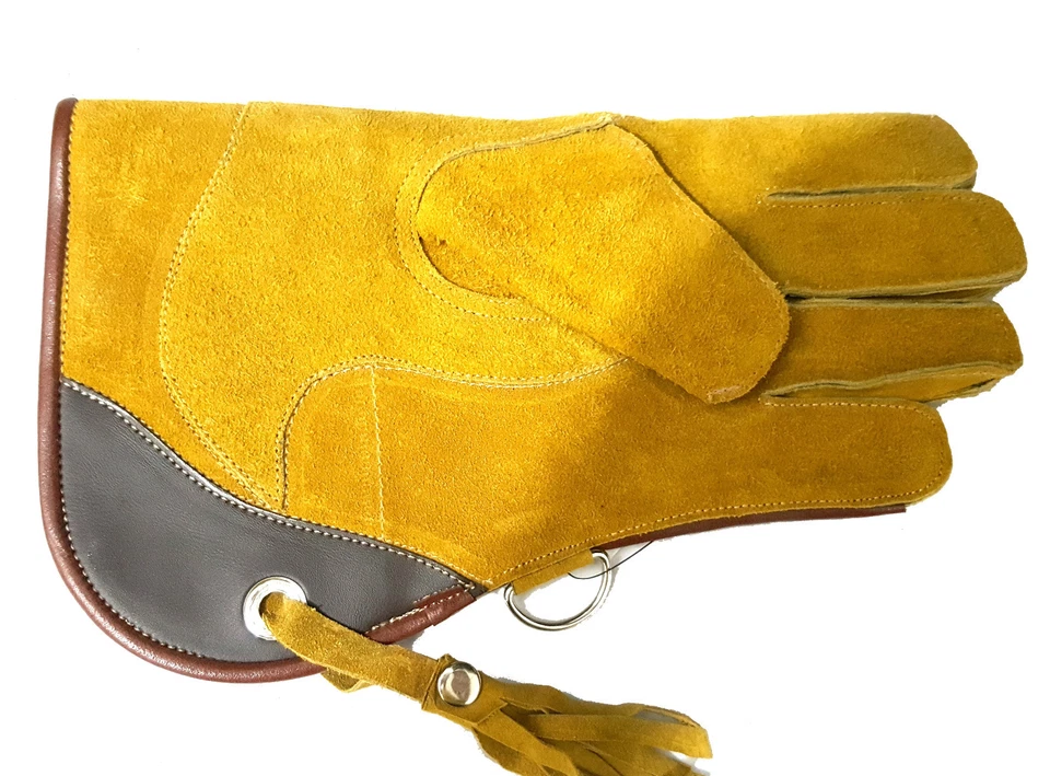 Fauconnerie Gant Double Paroi Cuir Daim 30.5cm,2 Couches (Jaune Color) PC 7282 - Photo 2/2