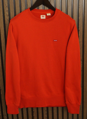Levi's Herren Sweatshirt Pullover Rot Stretch Baumwolle Regular S XBA9