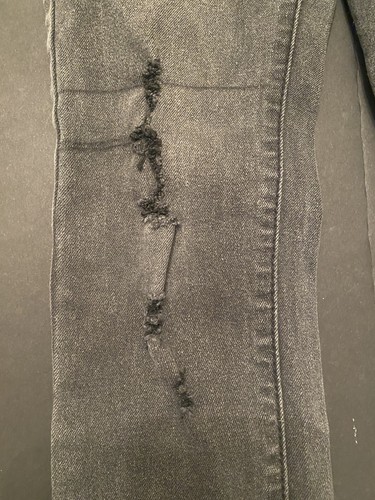 Levi’s Boys Black High Rise Ankle Straight Stretch Light Distressing Jeans 6/6X - Picture 4 of 9
