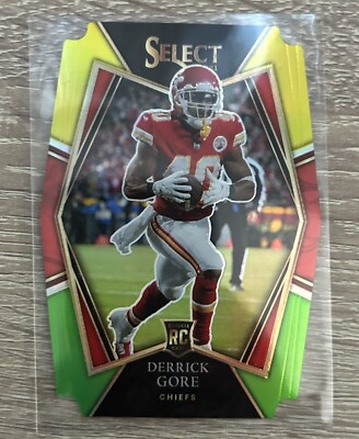 2021 Select Derrick Gore Premier Level #184 Green Yellow Prizm Die-Cut Chiefs RC