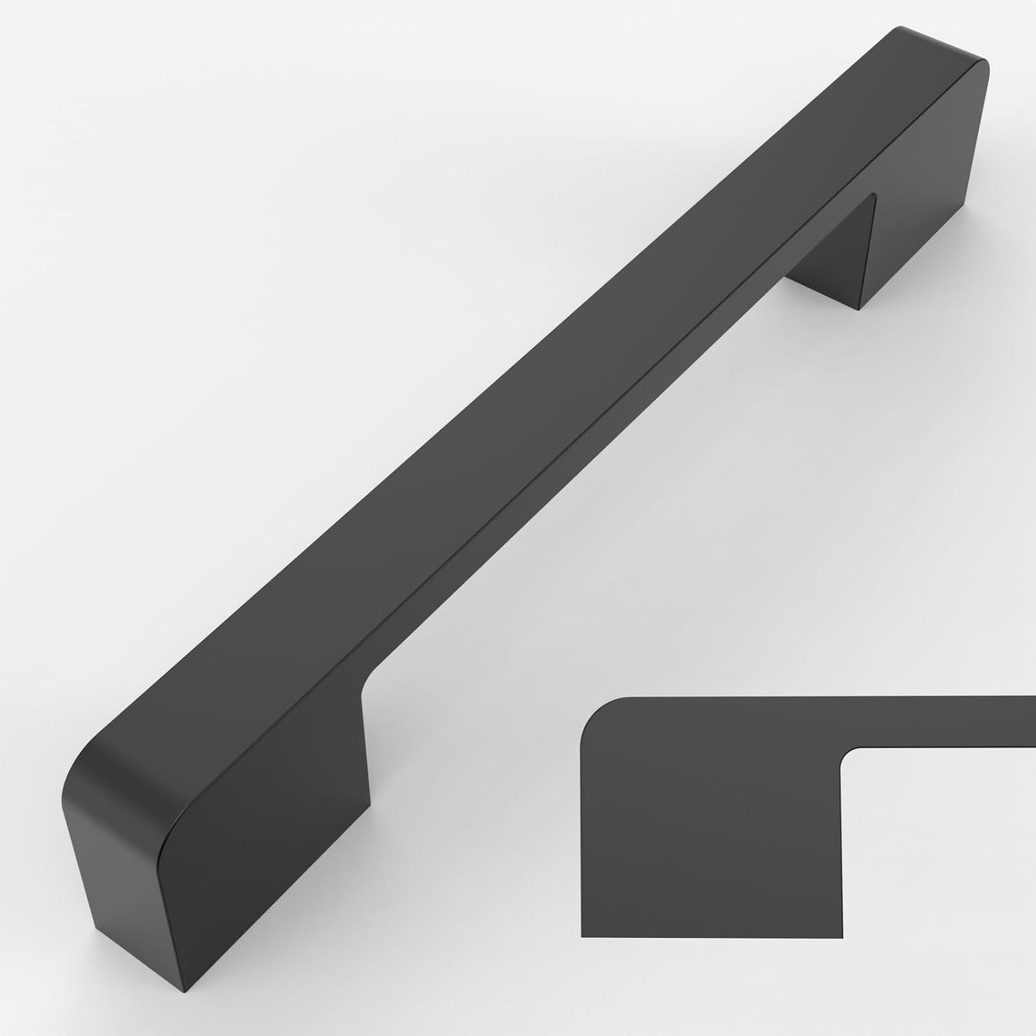 10 Pack Matte Black Cabinet Pulls 5 Inch(128Mm) Hole Centers Kitchen Cabinet Han