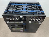 LEISURE Range Cooker Dual Fuel Cookmaster model CK90G232K 90 Black