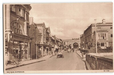 New Road Chippenham Wiltshire animiertes Fahrrad Lennards Postkarte BU355