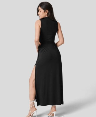 white christmas dresses Cutout Mock Neck Sleeveless Dress Blush Pink / L main image 0