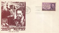 946 3c JOSEPH PULITZER - Zoo-Bay cachet (Czubay)