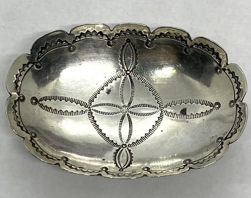 Vintage Navajo UITA3 Sterling Silver Hand Etched Small Dish Bowl 18g 2.7/8" - Picture 1 of 12