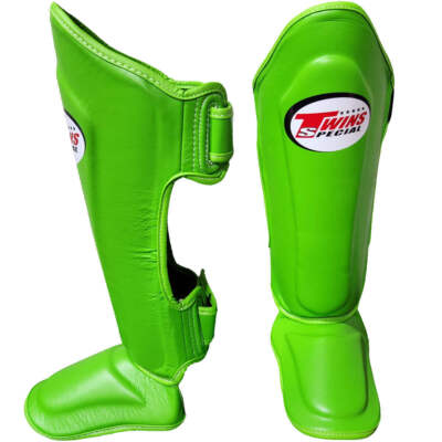 Shin Guards Twins Special SGL-10 Green Muay Thai Style (Leather)