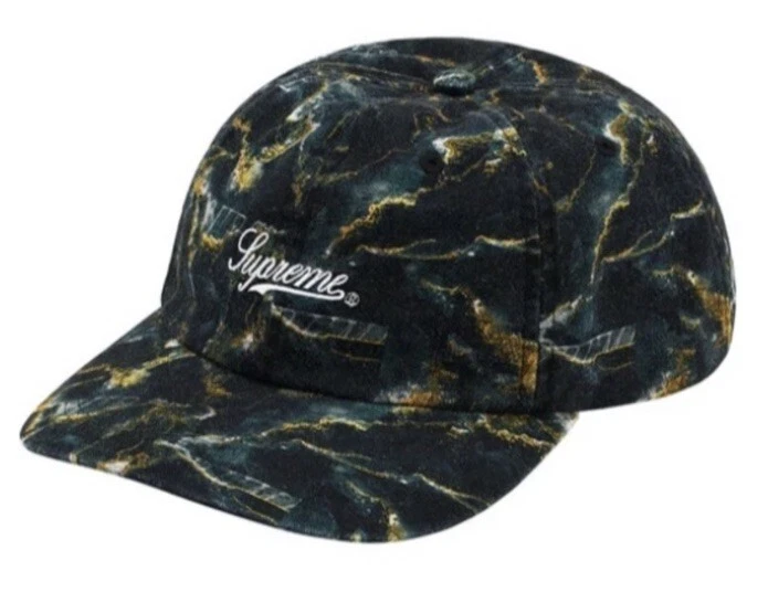 Casquette chapeau 6 panneaux Supreme Marble FW20 noire OS adulte neuve avec étiquette LIVRAISON GRATUITE brodée