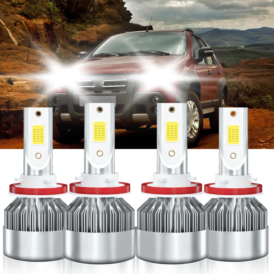 4x H11 H11 LED Faros Bombillas Alta Baja Kit 6000K Para Fiat Palio 2017-2017 Foto 2 de 4