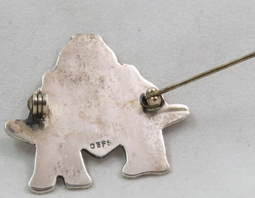 Vintage Lot of 5 Silver Pins Bar Bow Children Turquoise - Picture 11 of 11