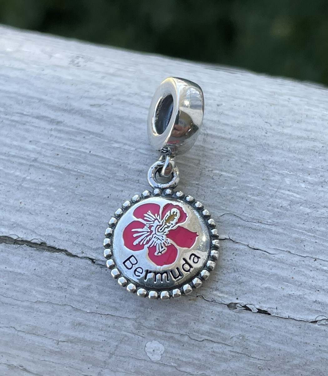 ラッキー様5998 Pandora Authentic Bermuda Exclusive Flower Dangle Charm