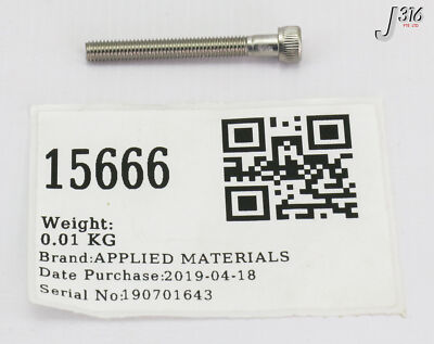 15666 APPLIED MATERIALS SCR CAP SKT HD 10-32 X 1-5/8L HEX SKT (NEW ...