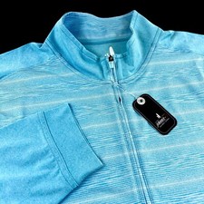 Johnnie O Performance Stretch Striped Quarter Zip Pullover Sweater Large 148