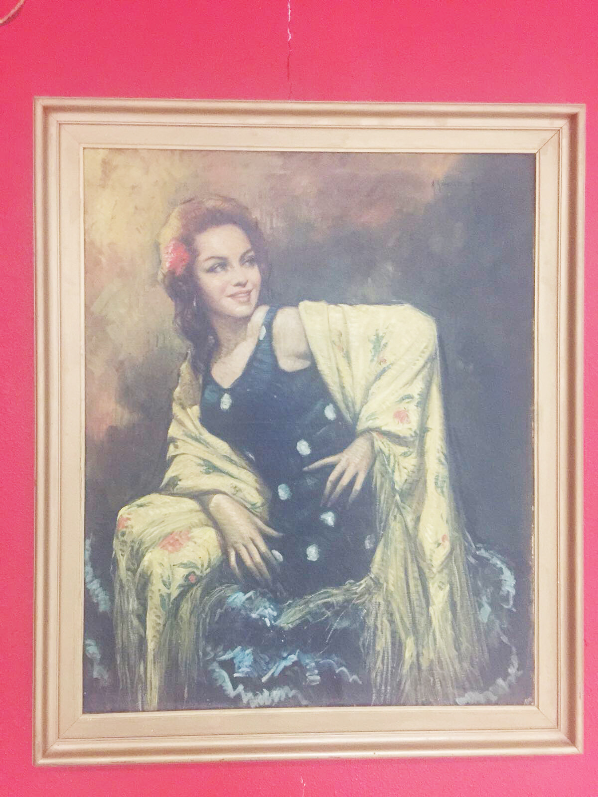 Cuadro de Antonio González Ares - Gitana con Manton