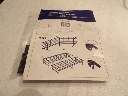 Bed Frame Base Twin Size Folds for Storage Black Platform Bed NIB - Picture 3 of 4