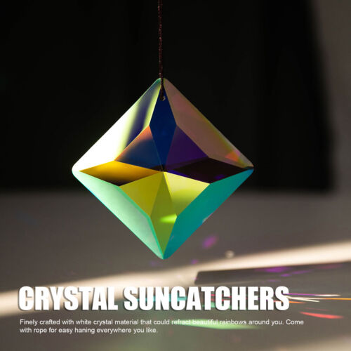 Crystal Prism Suncatcher For Window Hanging Ornament Faceted Crystal Prisms HMO - Picture 1 of 30