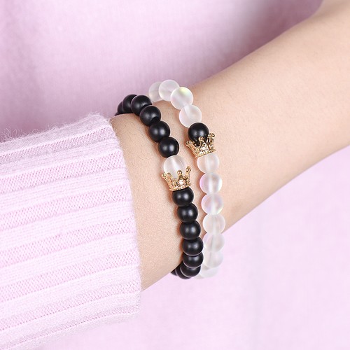 Couple His & Hers Distance Healing Bracelet Black Red Lava Bead Matching YinYang - Picture 35 of 156