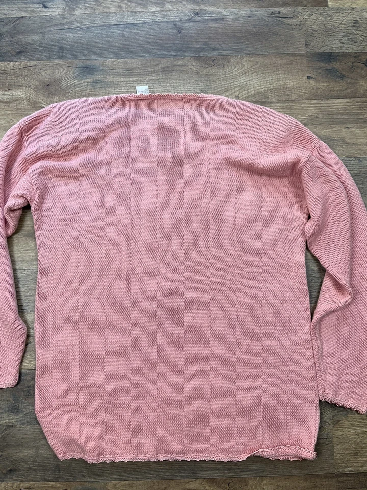 Suéter Vintage Carolina Colores Colección Privada Rosa Flores Corazón Grande Foto 2 de 4