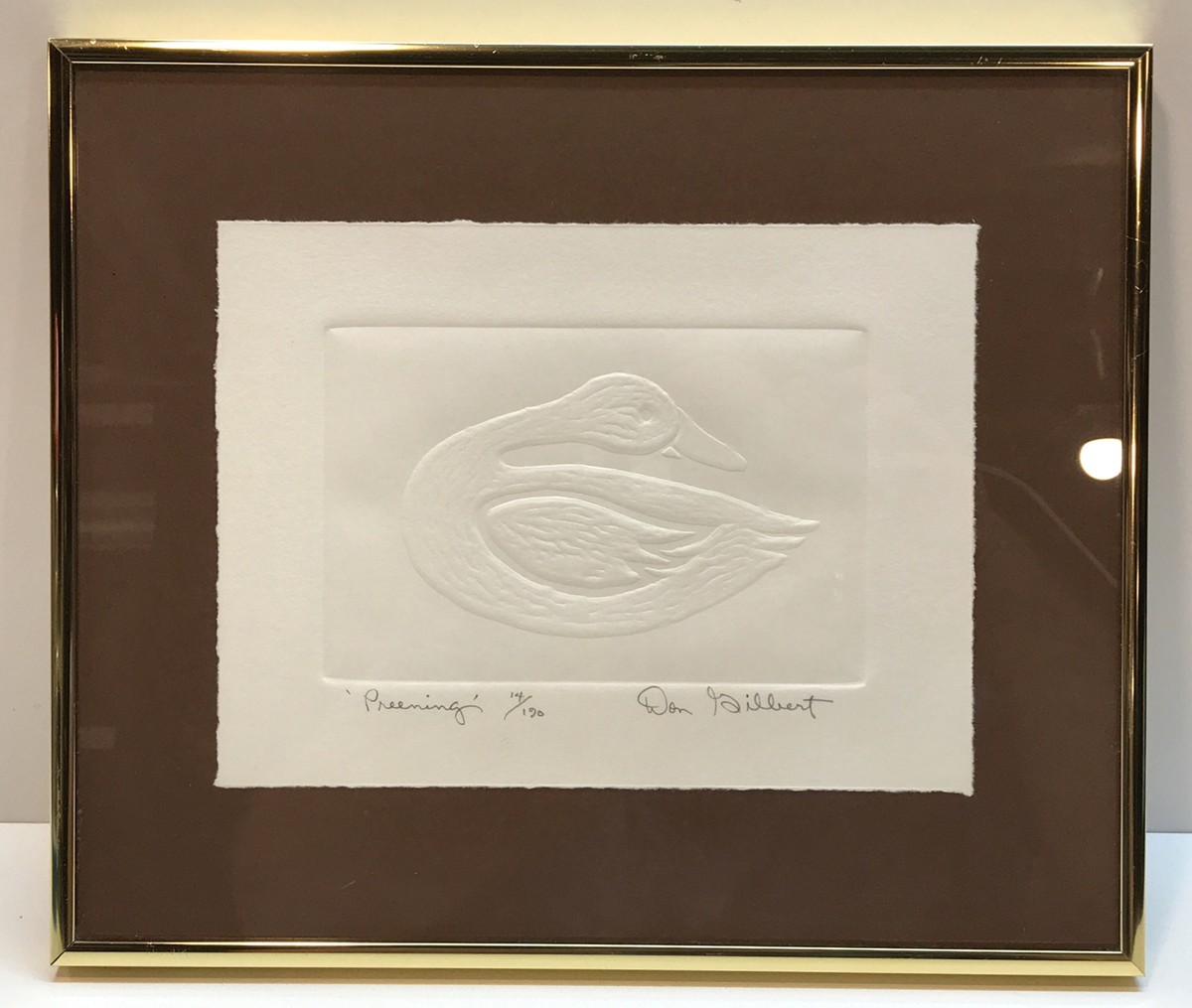 Don Gilbert Etching Press Art Framed Numbered & Signed Goose