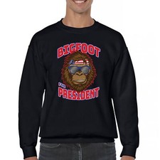 Bigfoot for President Sweatshirt Funny Sasquatch Humor Pop Culture Crewneck