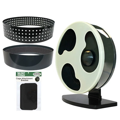 EXOTIC NUTRITION Silent Runner Glow Wheel 12" + Autoclean Track + Sandy Track + Cage Attachment