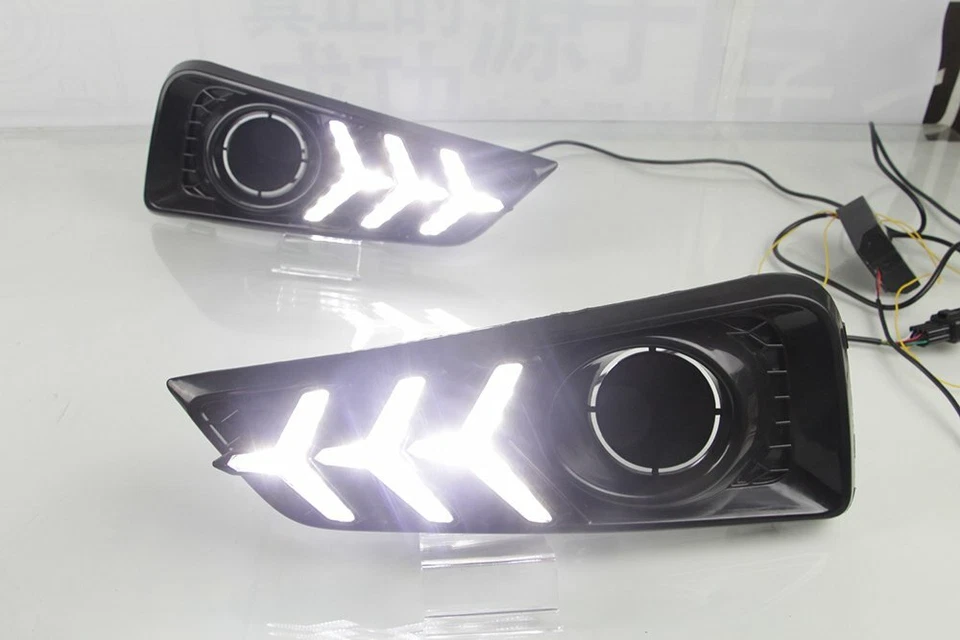 For Honda City 2014-2016 DRL Fog Lamp 3 Color LED Daytime Running Light w/ Turn - image 4 of 4