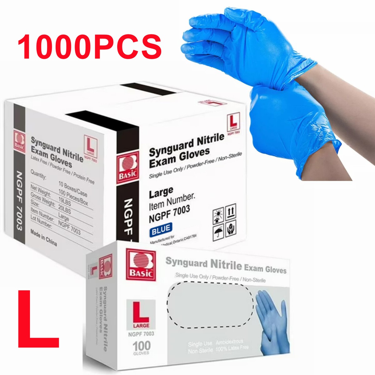 500-1000pc XS-XL Medical Dental Disposable Nitrile Exam Gloves