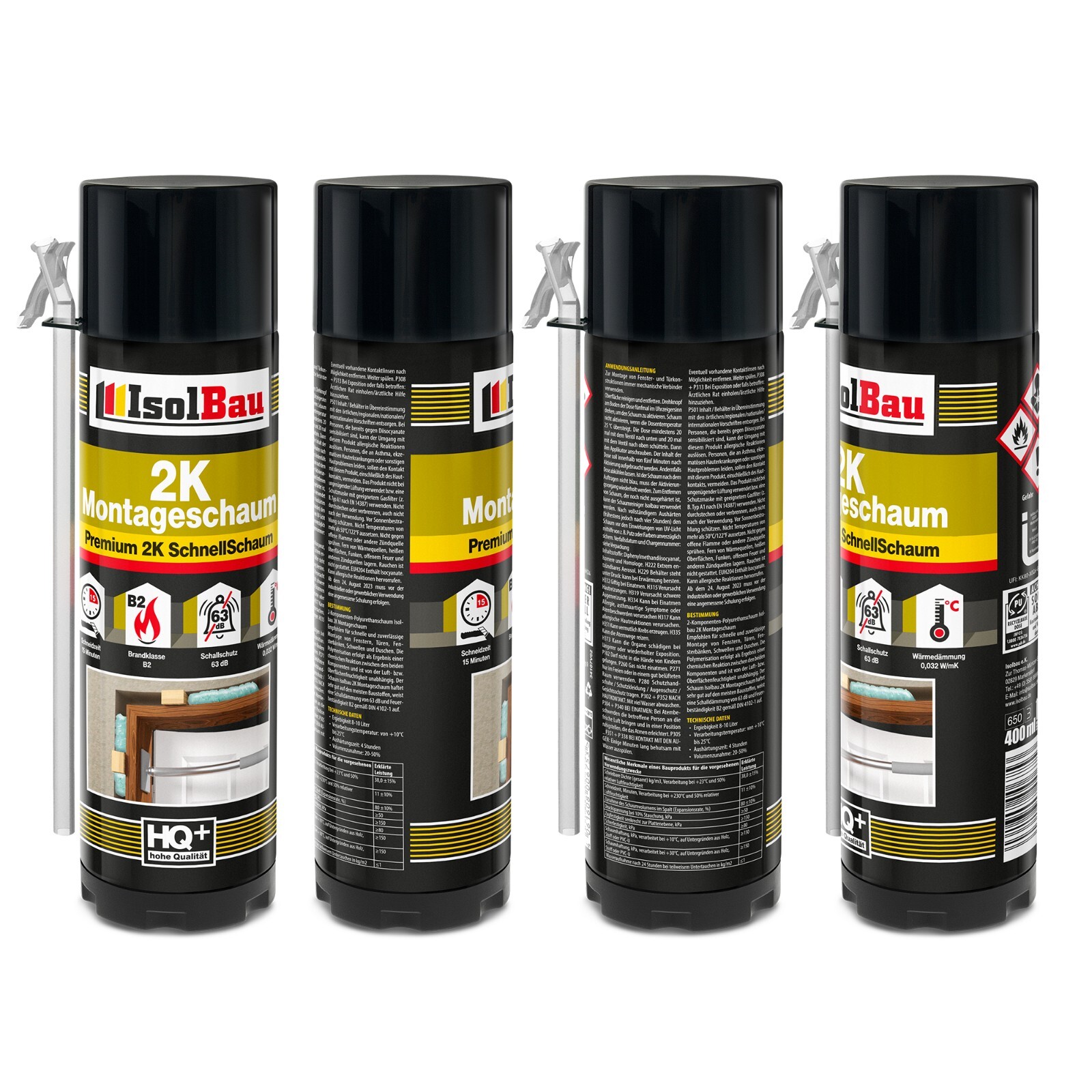 2K Bauschaum Montageschaum Zargenschaum 20 x 400ml PU Schaum Schnellschaum 2K Bauschaum Montageschaum Zargenschaum 20 x 400ml PU Schaum Schnellschaum
