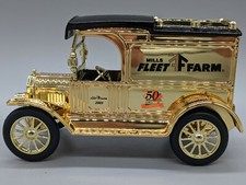 GOLD 1913 Ford Model T Van Die Cast Bank 50th Anniversary Edition ERTL