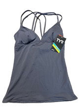 TYR Durafast Ultra Lite Swim Top Women's Small 4/6 Pullover Gray NEW