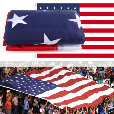 10x15FT Embroidered Large Jumbo Sewn US USA American 50 Stars Premium Nylon Flag
