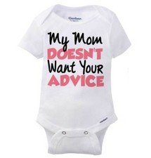 Funny New Mom Advice Gift Attitude Graphic Newborn Baby Boy Girl Infant Romper