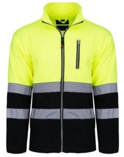 Hi Vis Viz Visibility Fleece Jacket Safety Work Mens Warm