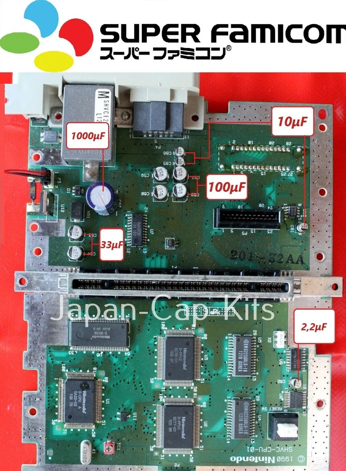 Super Famicom Cap Kit / SMD Restoration Kit / SHVC-CPU-01 - Image 2 of 4