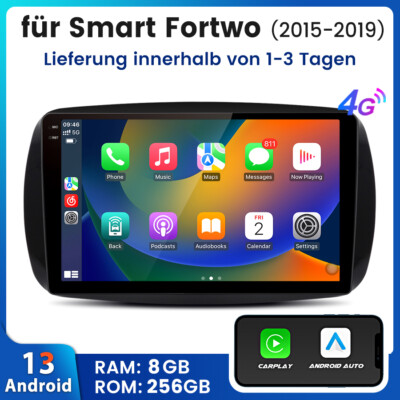 256G For Mercedes Benz Smart Forfour Fortwo 453 Android Car Stereo Radio CarPlay
