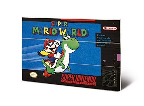 Wood Poster SUPER NINTENDO - Wood Print 20x29.5 - Super Mario NUOVO