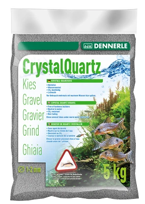 DENNERLE 1748 Kristall-Quarzkies Schiefergrau 5 kg - Aquarienkies Aquarium
