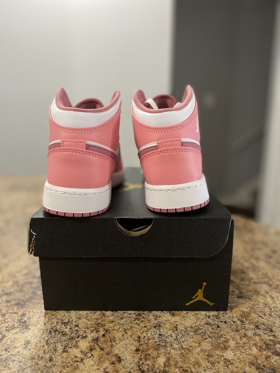 Air Jordan 1 Mid Valentine's Day Pink Barbie White DQ8423-616 GS