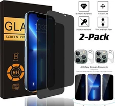 For iPhone 14 13 12 11 Pro Max X Privacy Tempered Glass Screen Camera Protector