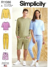 Simplicity R11086 Knit Tops, Jogger Pants & Shorts UNISEX Sz XS-XL UNCUT S9337