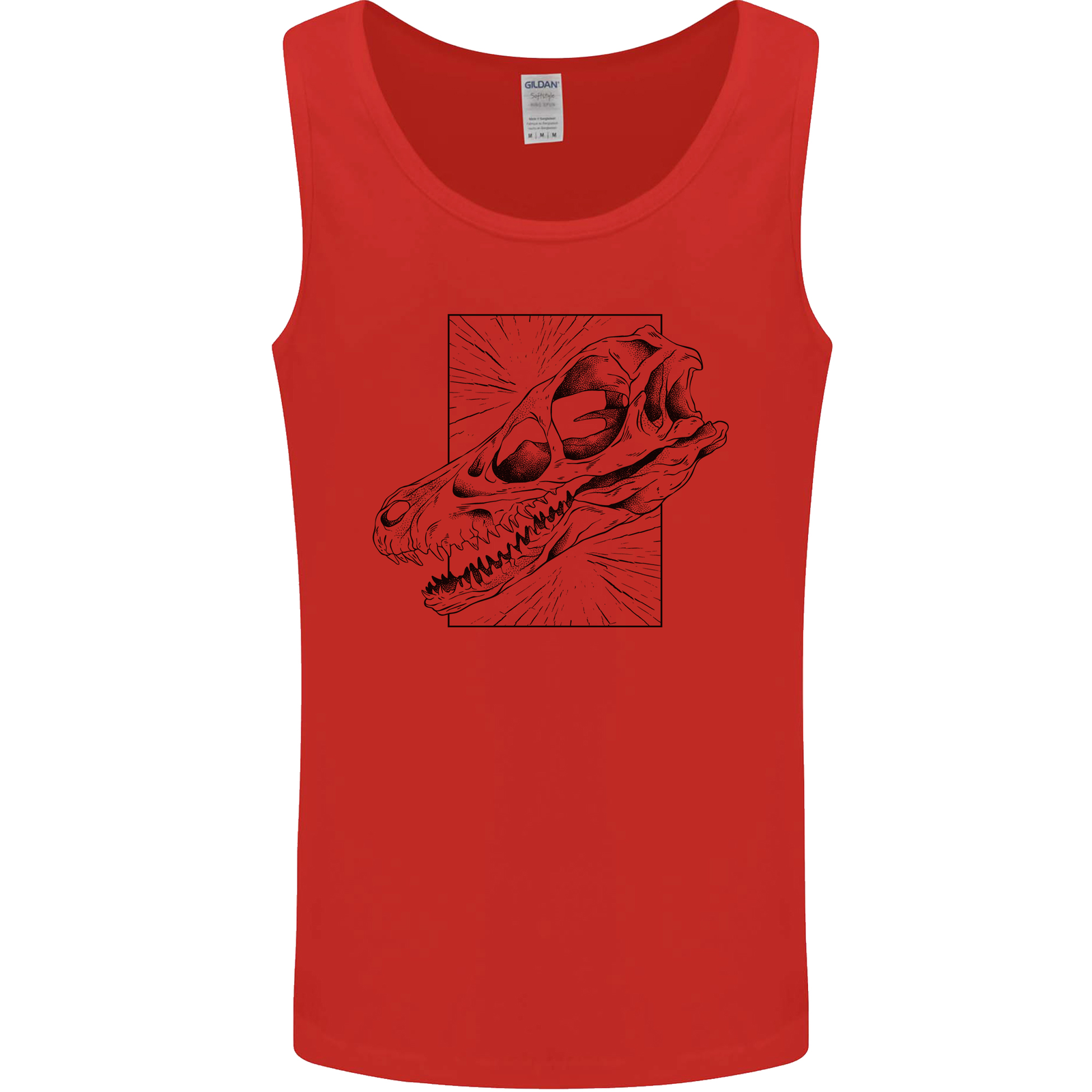 Velociraptor Calavera Dinosaurios Paleontología Hombres Chaleco Camiseta sin Mangas
