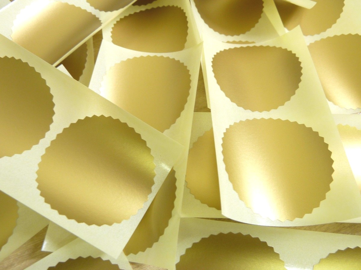 Minilabel 42mm Serrated Edge , Certificate Wafer Company Seal Labels