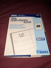 QUILL 7-20353 1" x 4" WHITE MULTI-PURPOSE ADDRESS LABELS 2000 LABELS